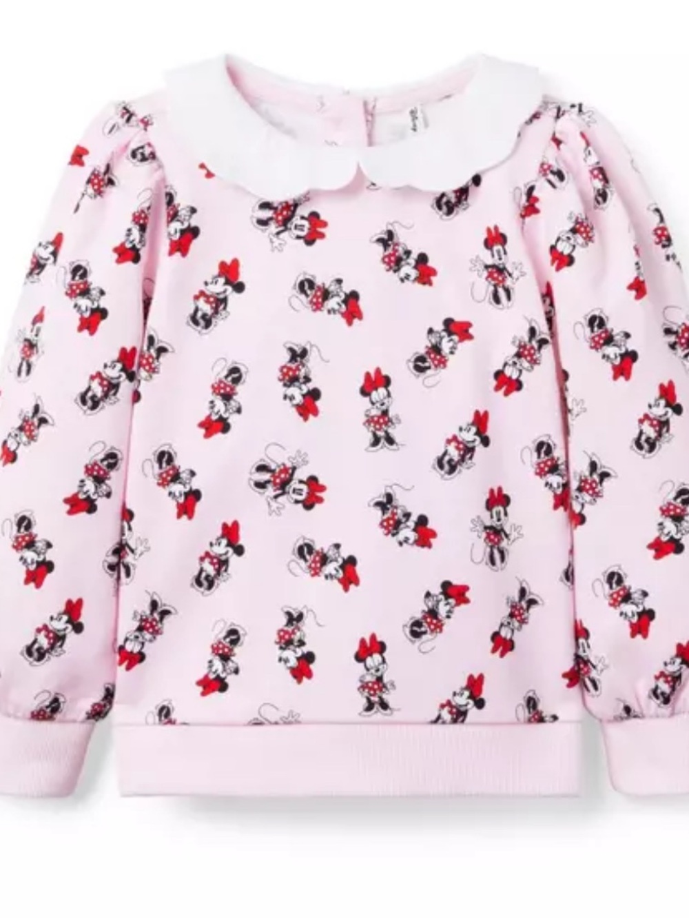 Janie and Jack Pink Disney Minnie Mouse Sweater with White Peter Pan Collar